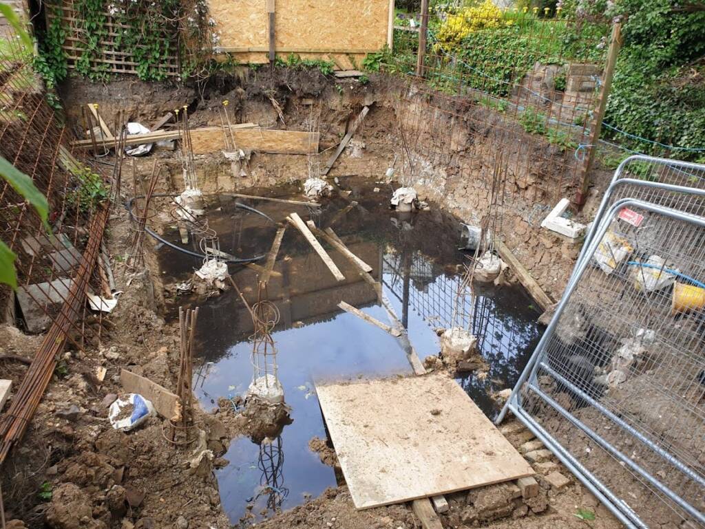 Piling foundation works at the start of a new build project in West Hampstead by Optima Builders